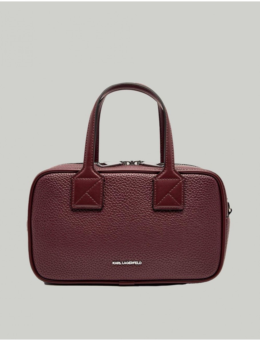 BOLSO KARL LAGERFED K SKUARE BAULETTO GRAINY BURDEOS