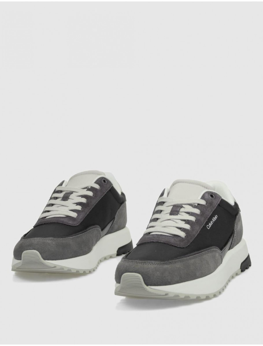 ZAPATILLA CALVIN KLEIN LOW TOP LACE UP REPREVE MIX GRIS