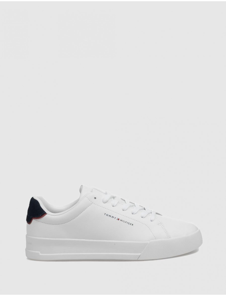 ZAPATILLA TOMMY HILFIGER TH COURT LTH DETAIL ESS BLANCO