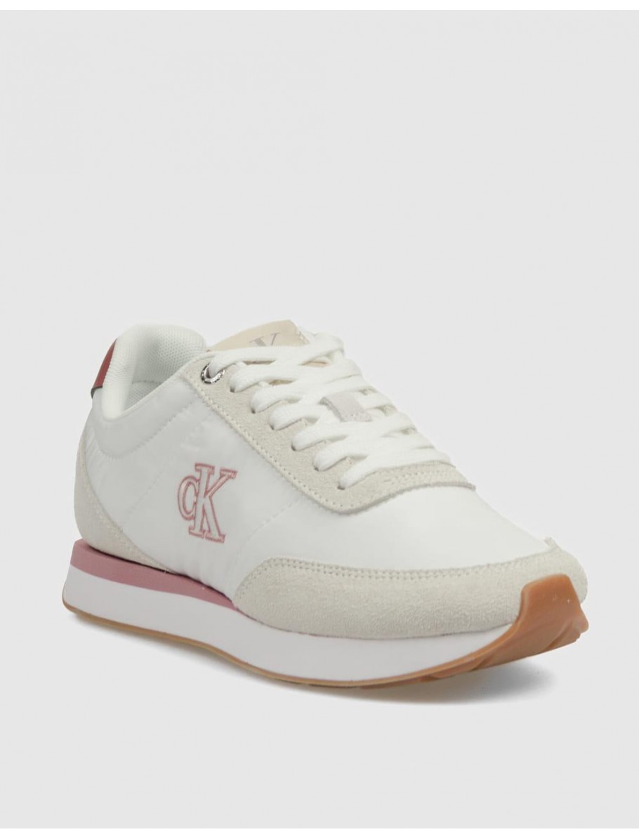 ZAPATILLA CALVIN KLEIN RETRO RUNNER ESS MIX MAT BLANCO