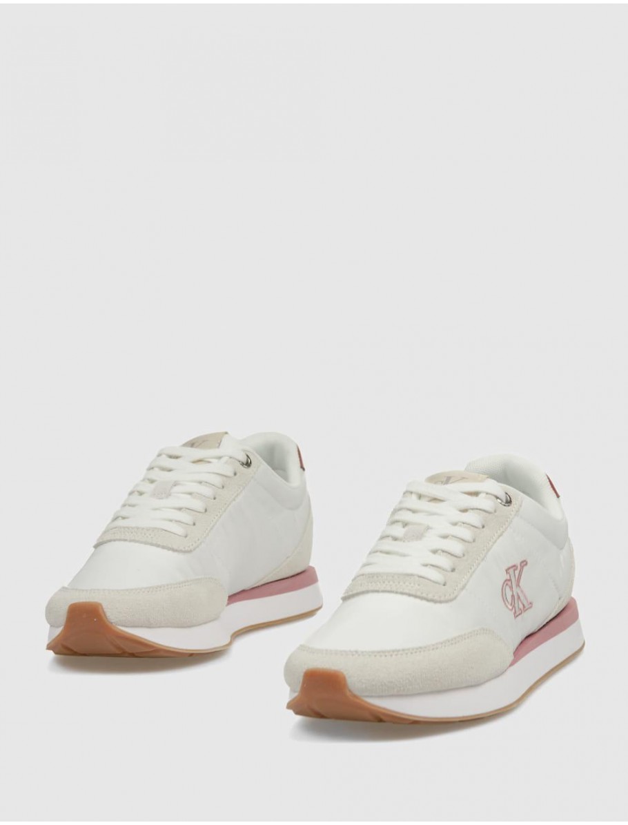 ZAPATILLA CALVIN KLEIN RETRO RUNNER ESS MIX MAT BLANCO