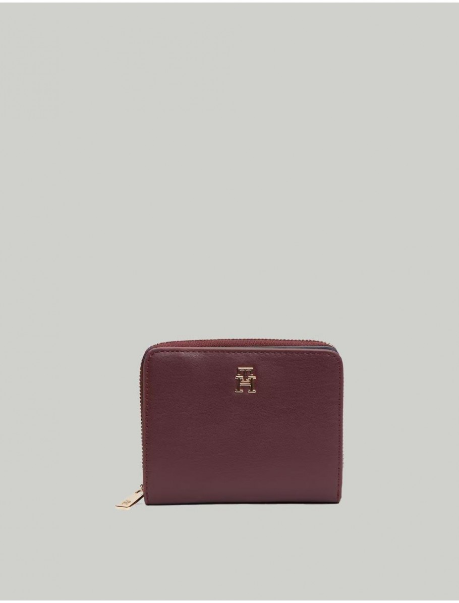 CARTERA TOMMY HILFIGER TH ICON MED ZA FLAP BURDEOS