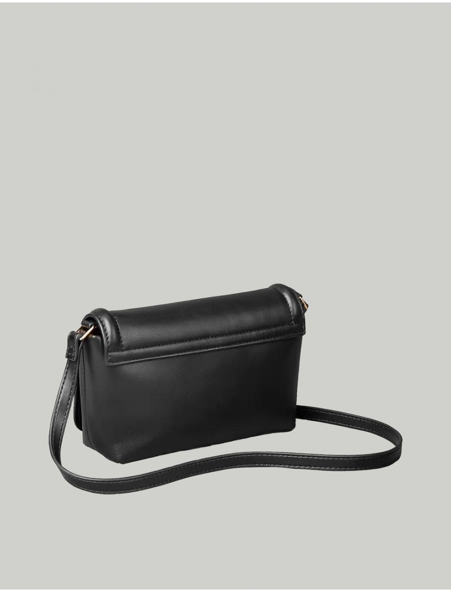 BOLSO CALVIN KLEIN BOLD CK FLAP CROSSBODY NEGRO