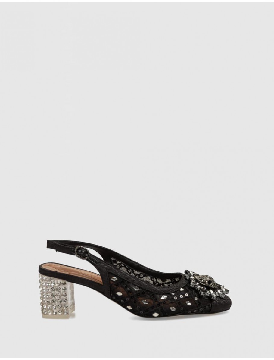 ZAPATO KURT GEIGER CHELSEA C BLOCK SQ SLING NEGRO
