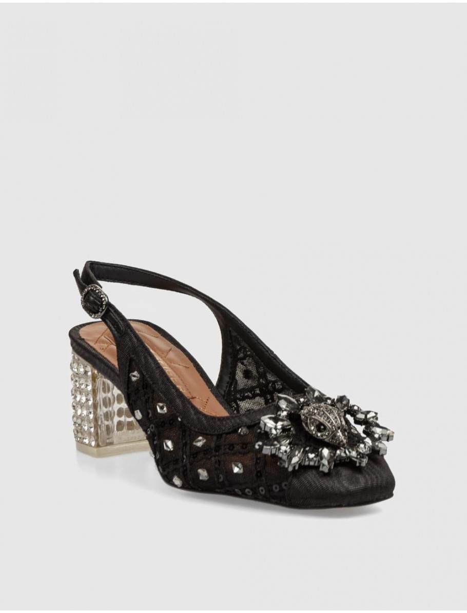 ZAPATO KURT GEIGER CHELSEA C BLOCK SQ SLING NEGRO