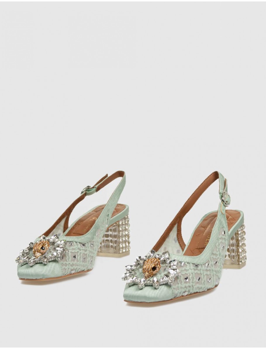ZAPATO KURT GEIGER CHELSEA C BLOCK SQ SLING VERDE