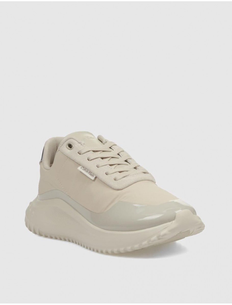 ZAPATILLA CALVIN KLEIN EVA RUNNER LACE UP MAT MIX BEIG