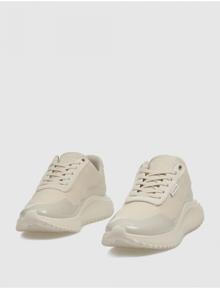 ZAPATILLA CALVIN KLEIN EVA RUNNER LACE UP MAT MIX BEIG