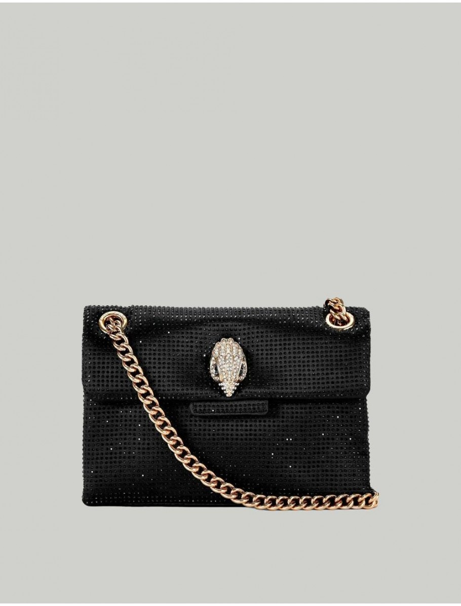 BOLSO KURT GEIGER FABRIC MINI KENSINGTON NEGRO