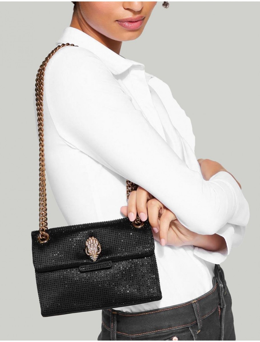 BOLSO KURT GEIGER FABRIC MINI KENSINGTON NEGRO