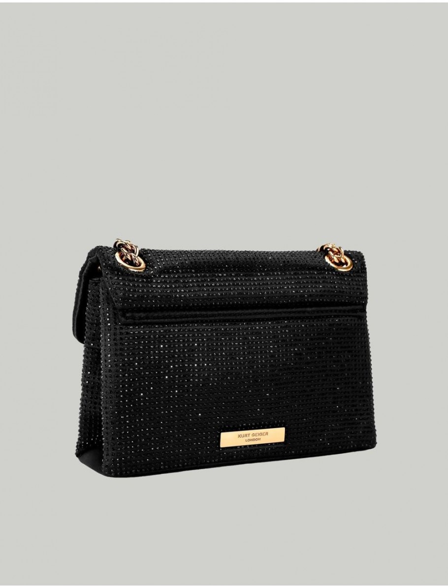 BOLSO KURT GEIGER FABRIC MINI KENSINGTON NEGRO