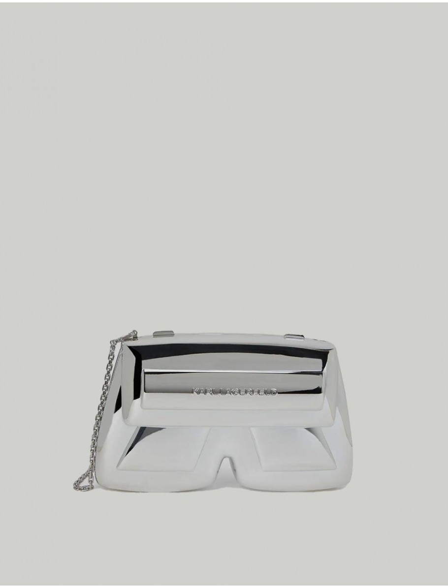 BOLSO KARL LAGERFED IKON K HARD CLUTCH PLATA