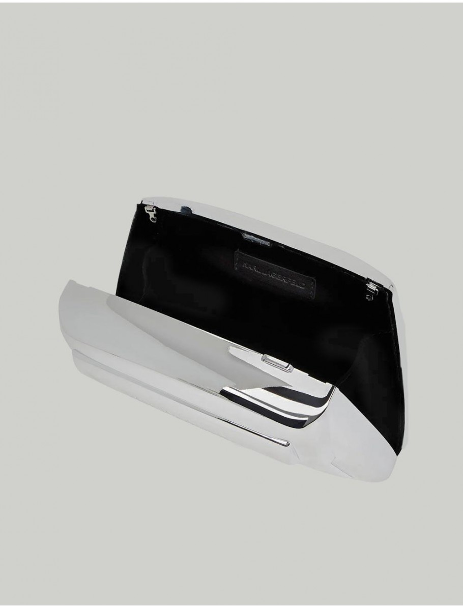 BOLSO KARL LAGERFED IKON K HARD CLUTCH PLATA