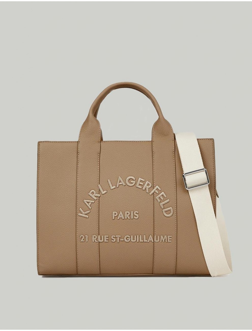 BOLSO KARL LAGERFED K RSG MD SQUARE TOTE PEB EMB TAUPE