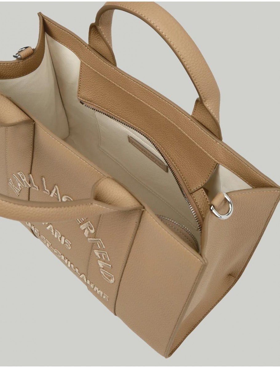 BOLSO KARL LAGERFED K RSG MD SQUARE TOTE PEB EMB TAUPE