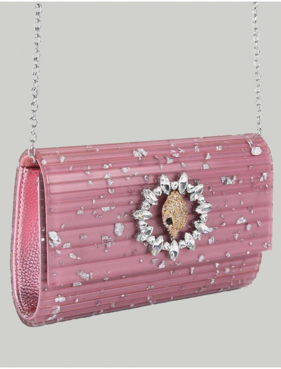 BOLSO KURT GEIGER PARTY EAGLE C CLUTCH ROSA