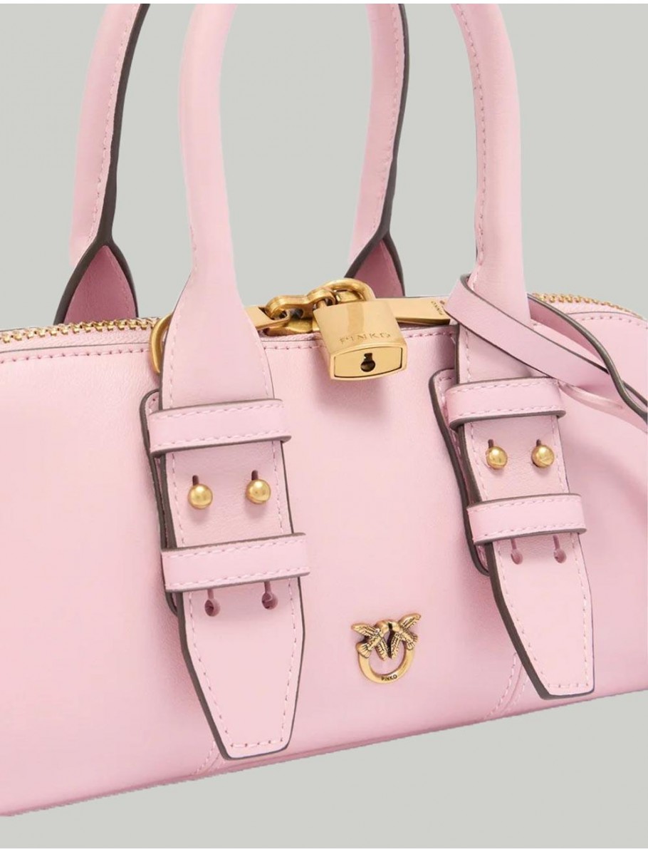 BOLSO PINKO BOWLING BAG BAGUETTE VITELLO ROSA