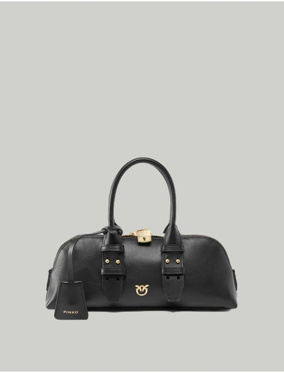 BOLSO PINKO BOWLING BAG BAGUETTE VITELLO NEGRO