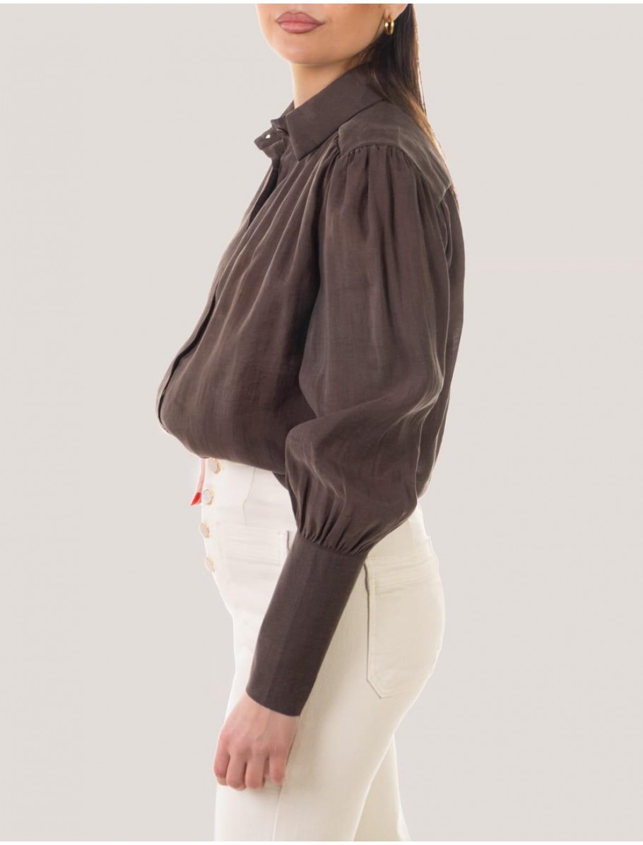 CAMISA OBVIO ENZA MARRoN