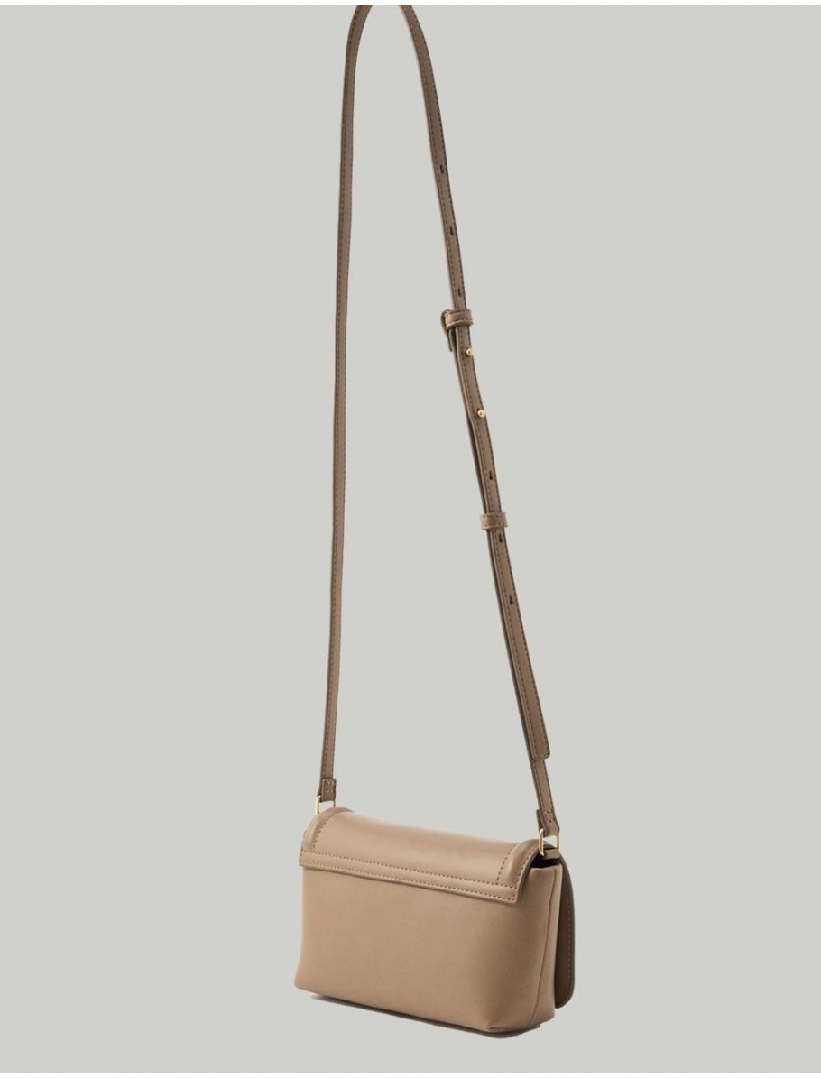 BOLSO CALVIN KLEIN BOLD CK FLAP CROSSBODY TAUPE