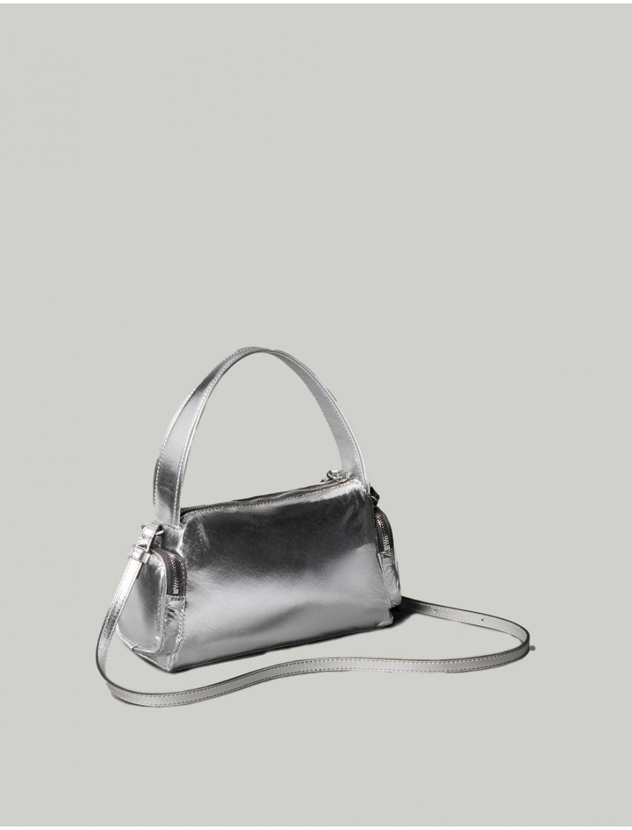 BOLSO CALVIN KLEIN POCKET SILVER NYLON SMALL BAG PLATA