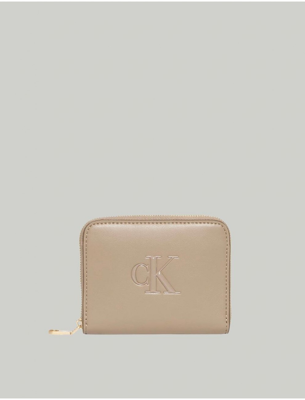 CARTERA CALVIN KLEIN BOLD CK MEDIUM ZIP AROUND TAUPE