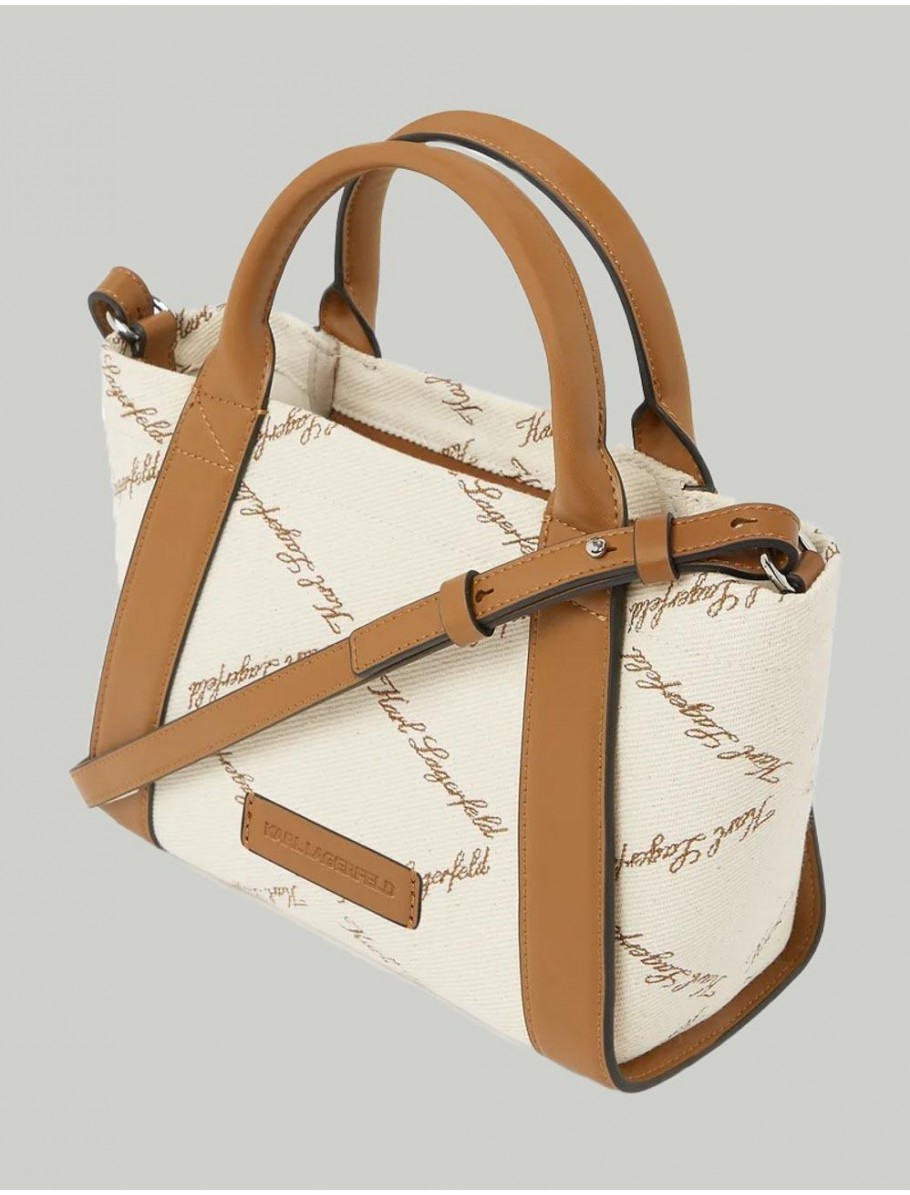 BOLSO KARL LAGERFED K VILLE SM TOTE EMB CANVAS NATURAL