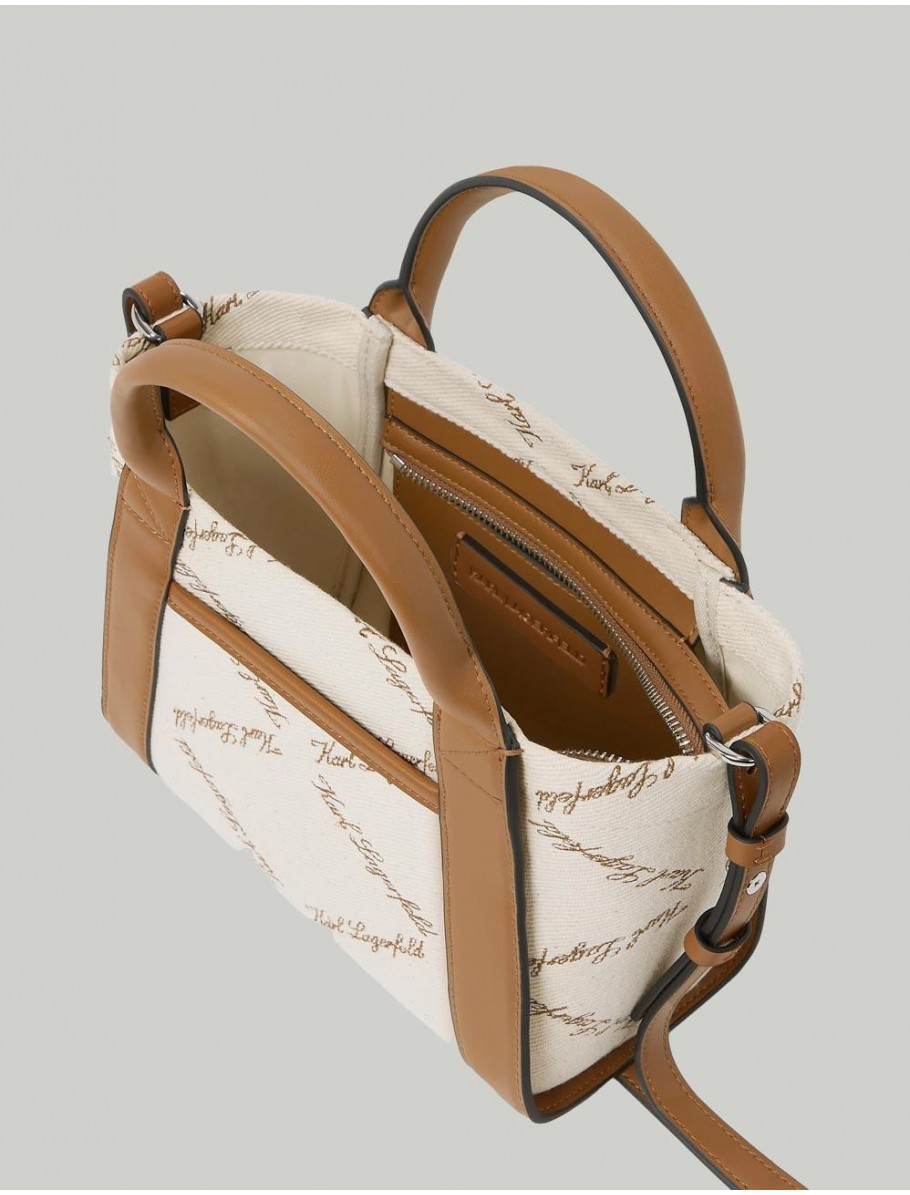 BOLSO KARL LAGERFED K VILLE SM TOTE EMB CANVAS NATURAL