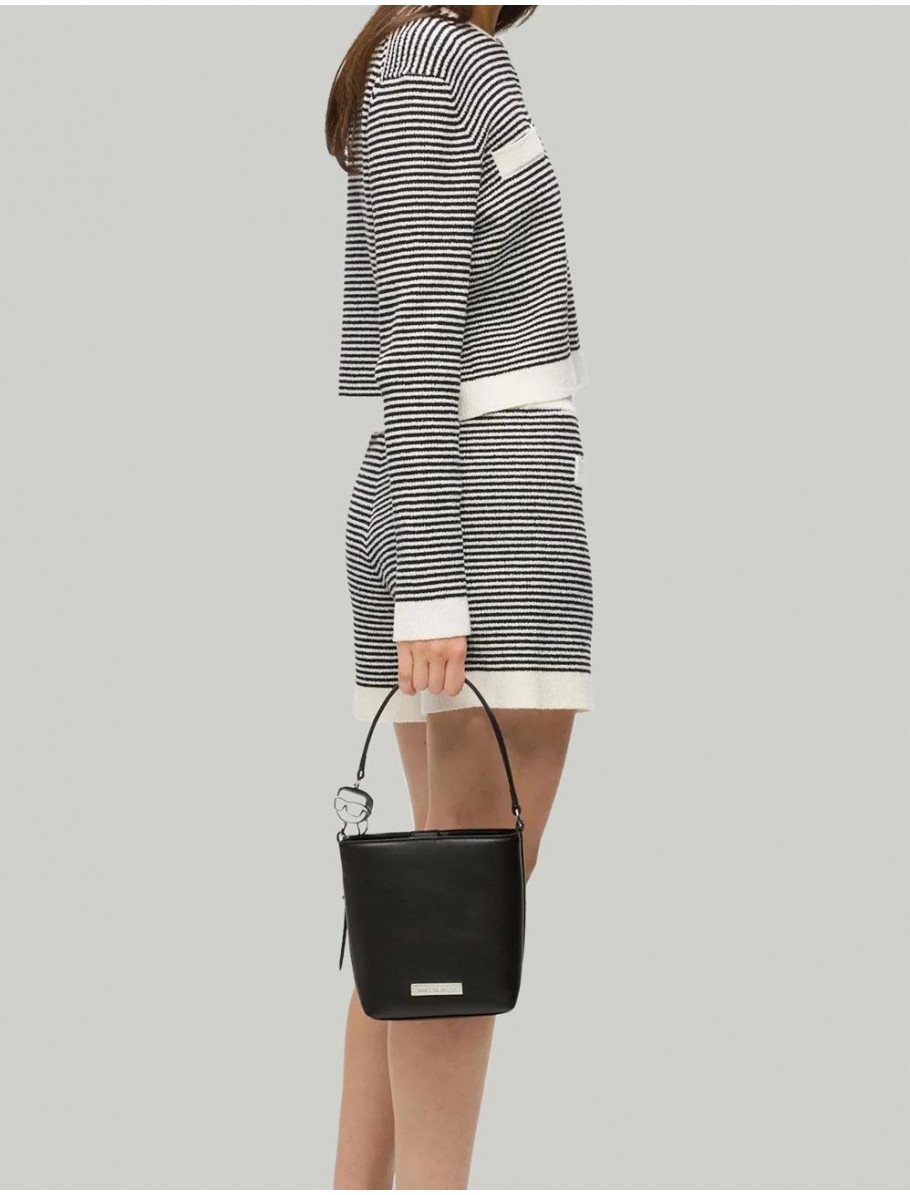 BOLSO KARL LAGERFED IKON SMOOTH OUTLINE SM NEGRO