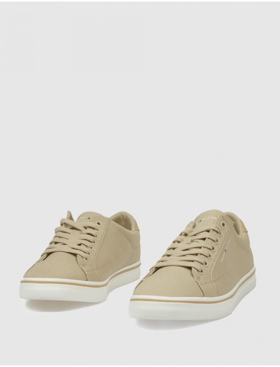 ZAPATILLA TOMMY HILFIGER VULC CORE LONG LACE BEIG