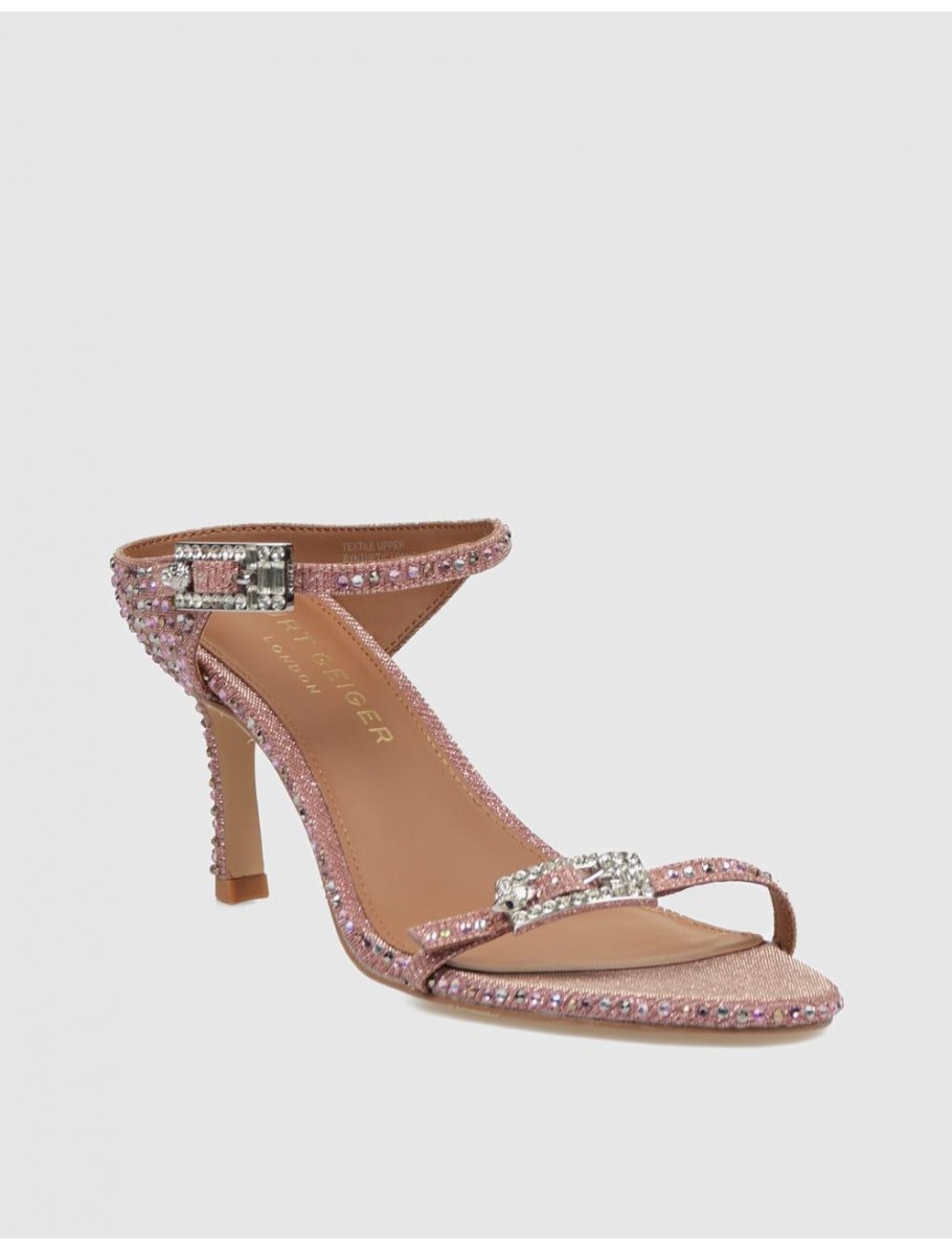 SANDALIA KURT GEIGER STRASS DOUBLE BUCKLE SDL ROSA