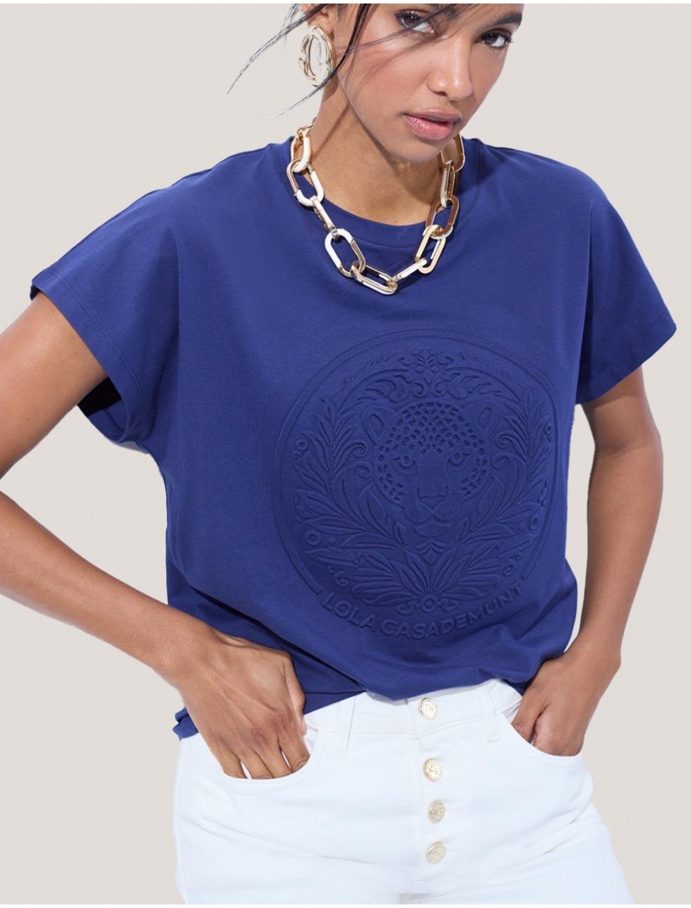 CAMISETA LOLA CASADEMUNT LS2615042 MARINO