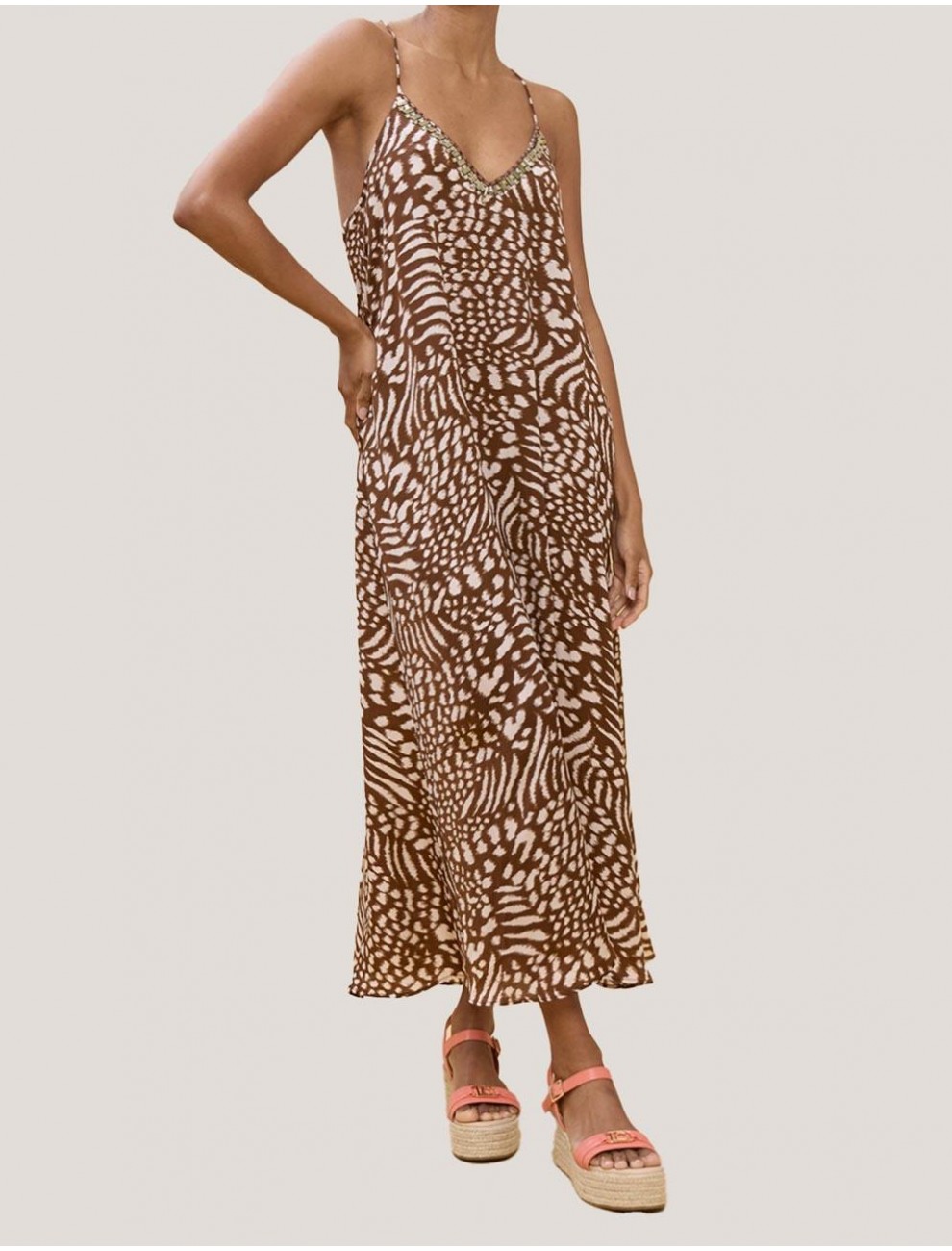 VESTIDO LOLA CASADEMUNT LS2616019 MARRoN
