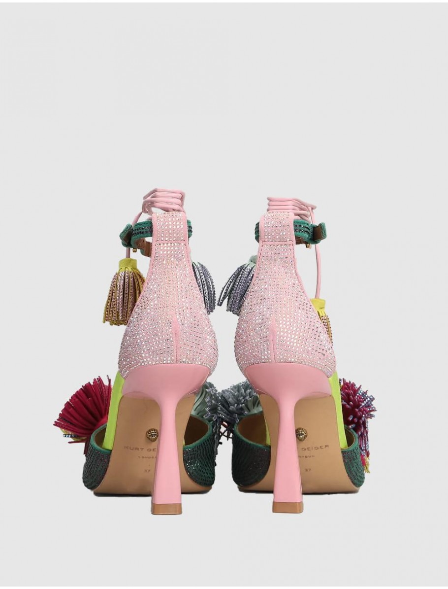 SANDALIA KURT GEIGER POM POM ANKLE TIE SANDAL MULTI