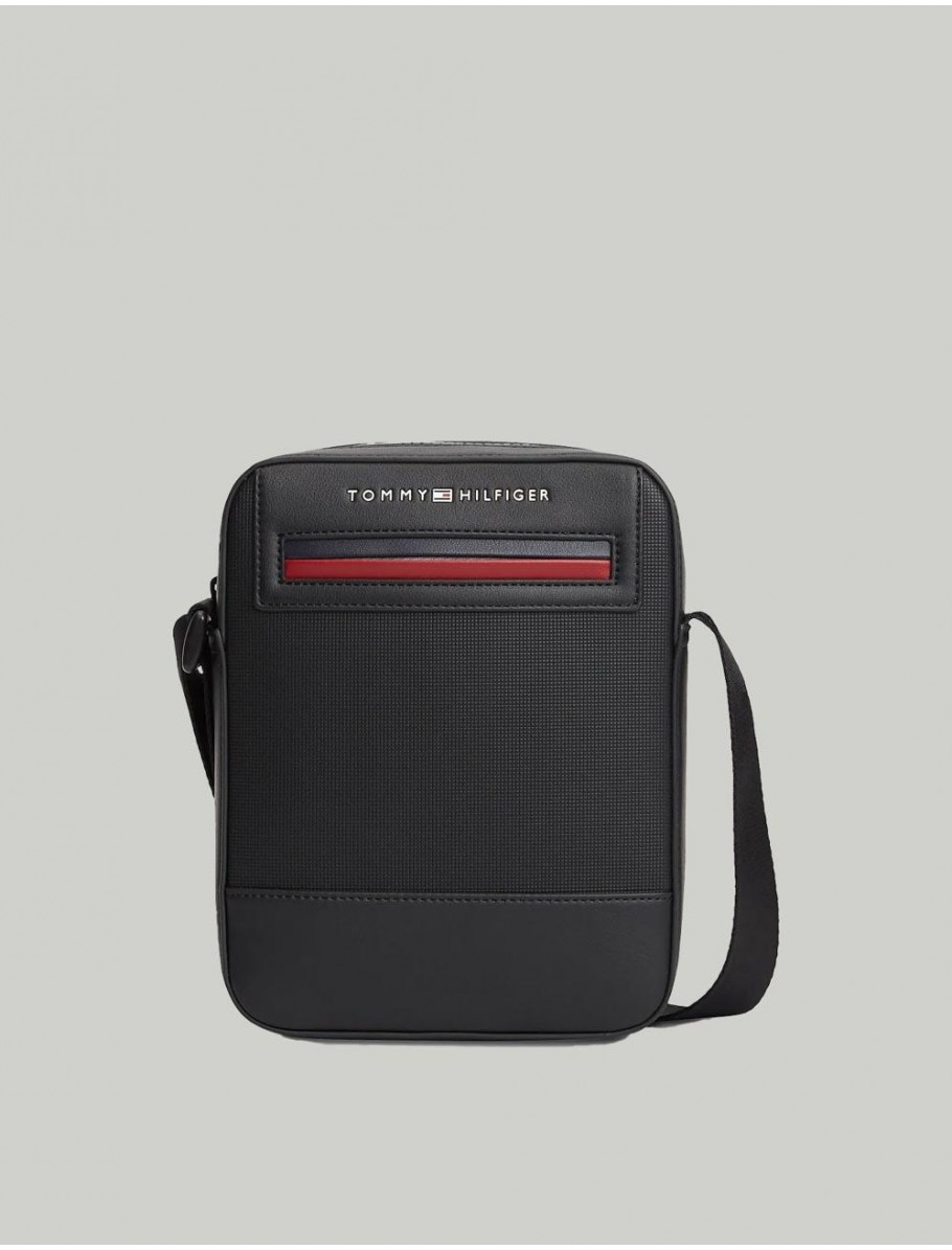 BANDOLERA TOMMY HILFIGER TH FOUNDAITON MINI REPORTER NEGRO