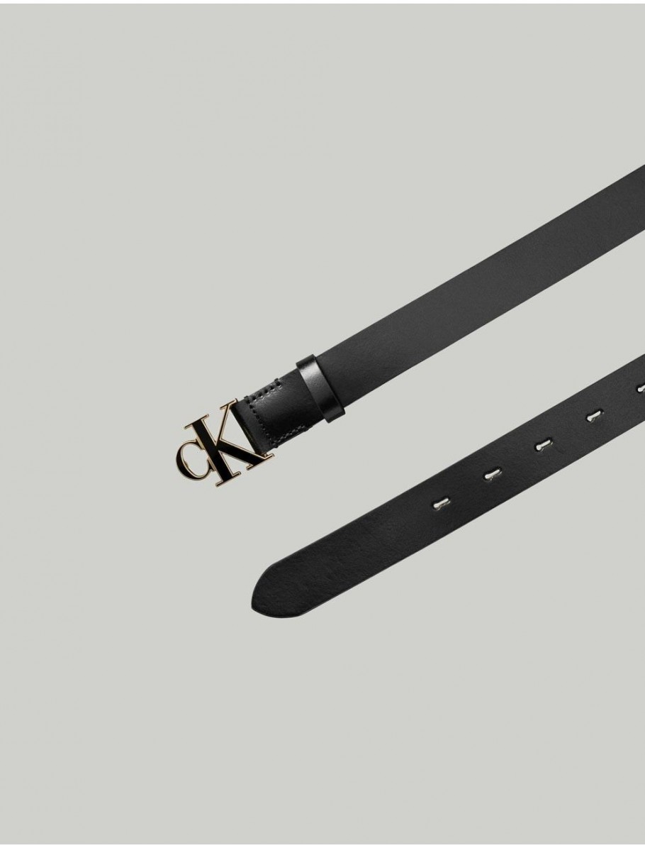 CINTURoN CALVIN KLEIN ROUND CK BUCKLE 30MM NEGRO