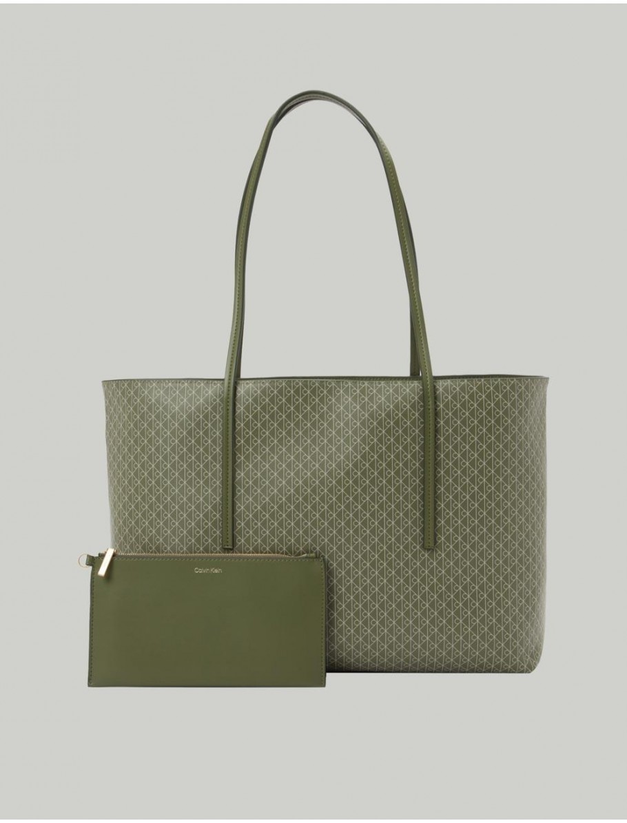 BOLSO CALVIN KLEIN EMBLEM AOP TOTE VERDE