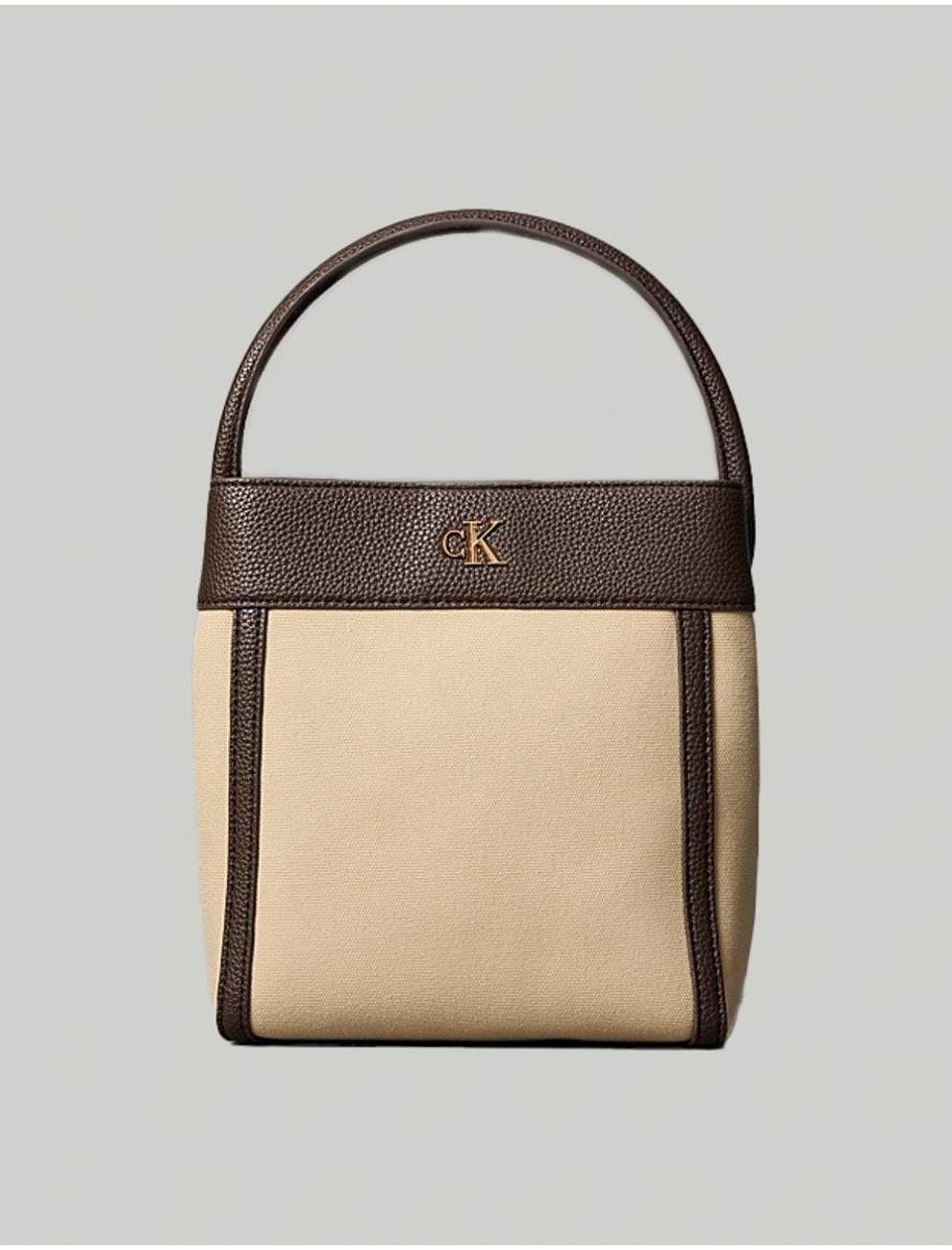 BOLSO CALVIN KLEIN CK CANVAS BUCKET WITH STRAP MARRoN