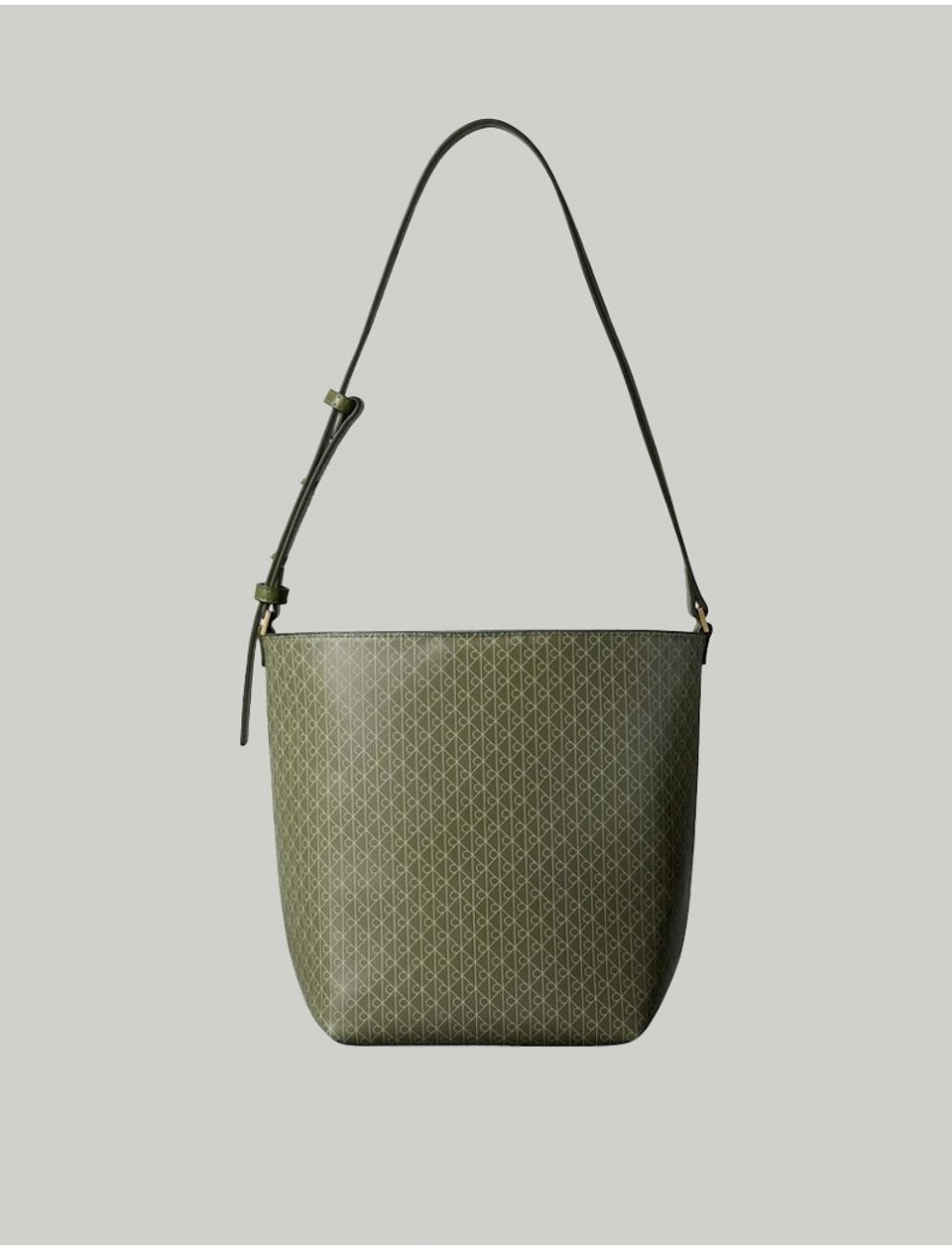 BOLSO CALVIN KLEIN EMBLEM AOP MEDIUM BUCKET VERDE