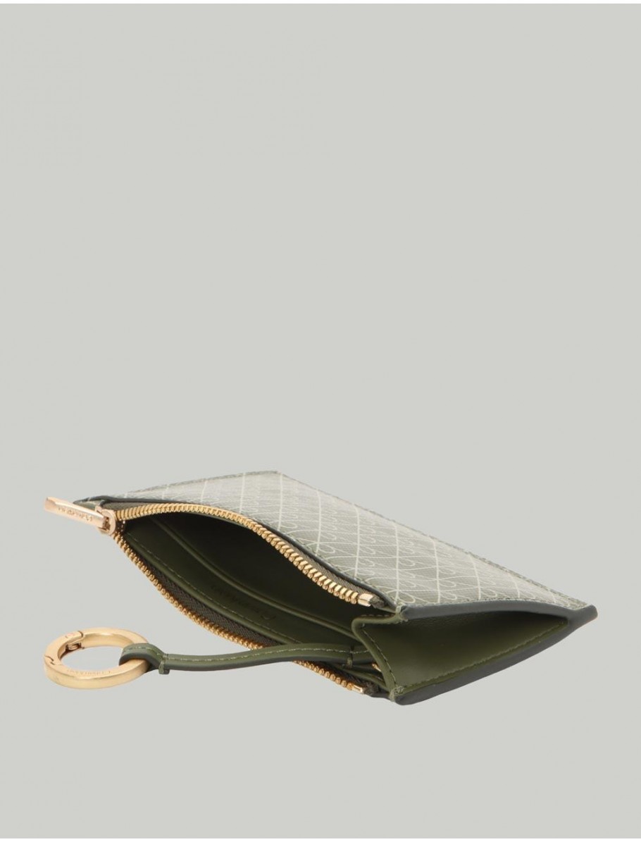 CARTERA CALVIN KLEIN EMBLEM AOP TOP ZIP VERDE