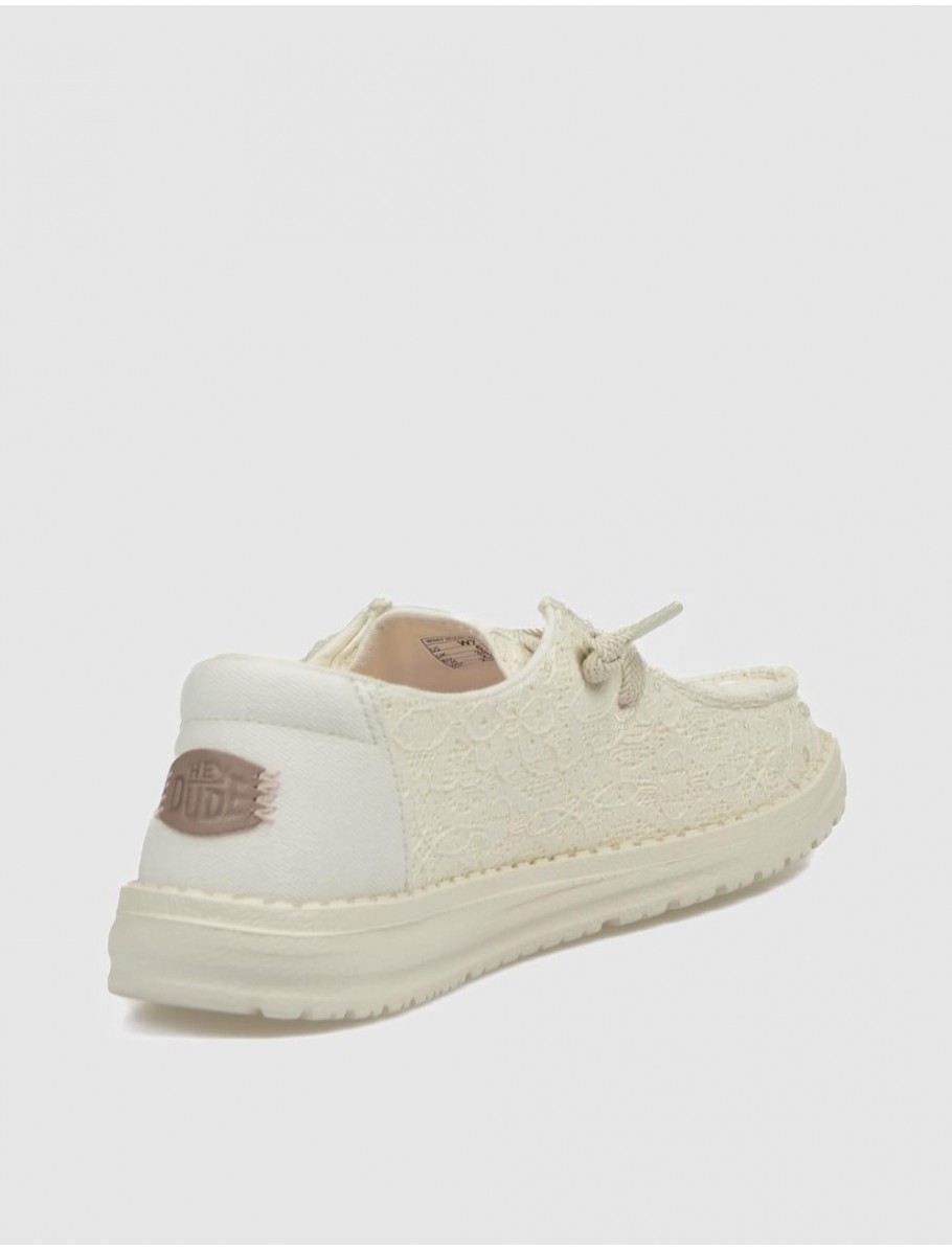 ZAPATILLA DUDE WENDY SEQUIN LACE BEIG