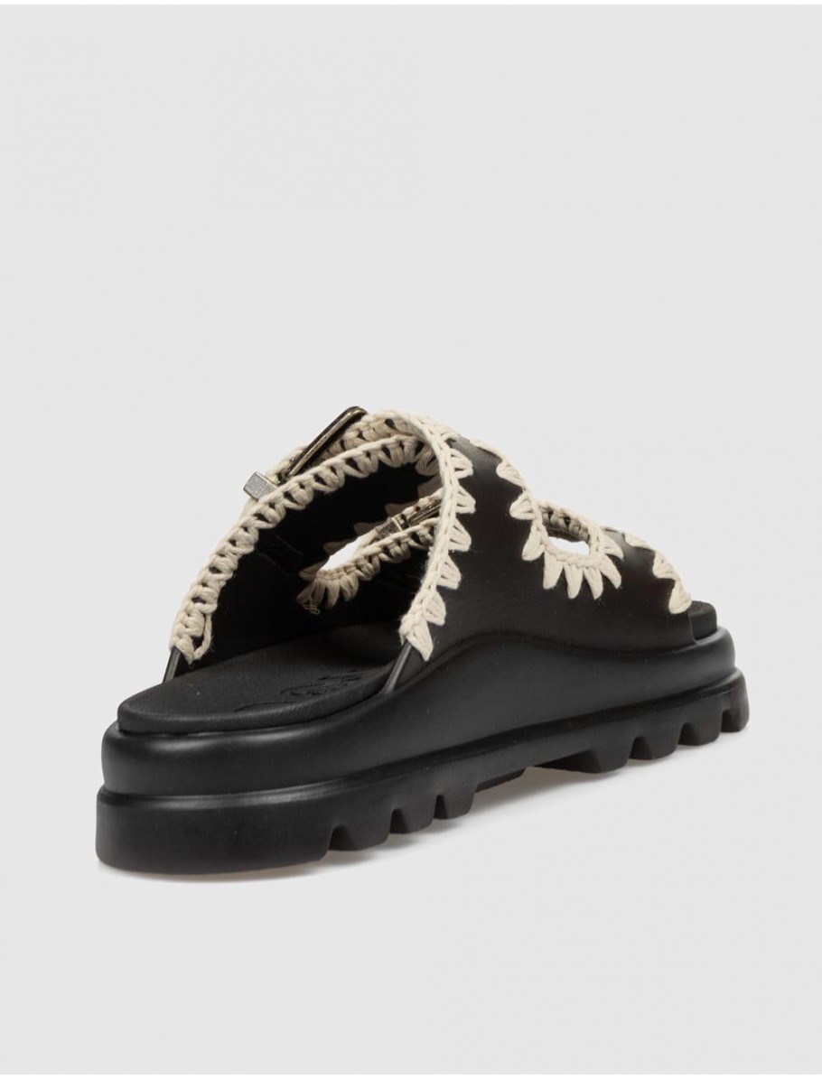CHANCLA MOU EVA ONE PIECE SLIDE TWO BUCKLE NEGRO