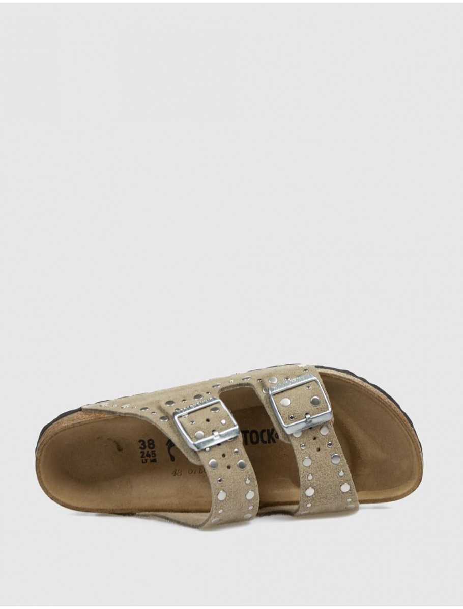 BIO BIRKENSTOCK ARIZONA RIVET LEVE TAUPE