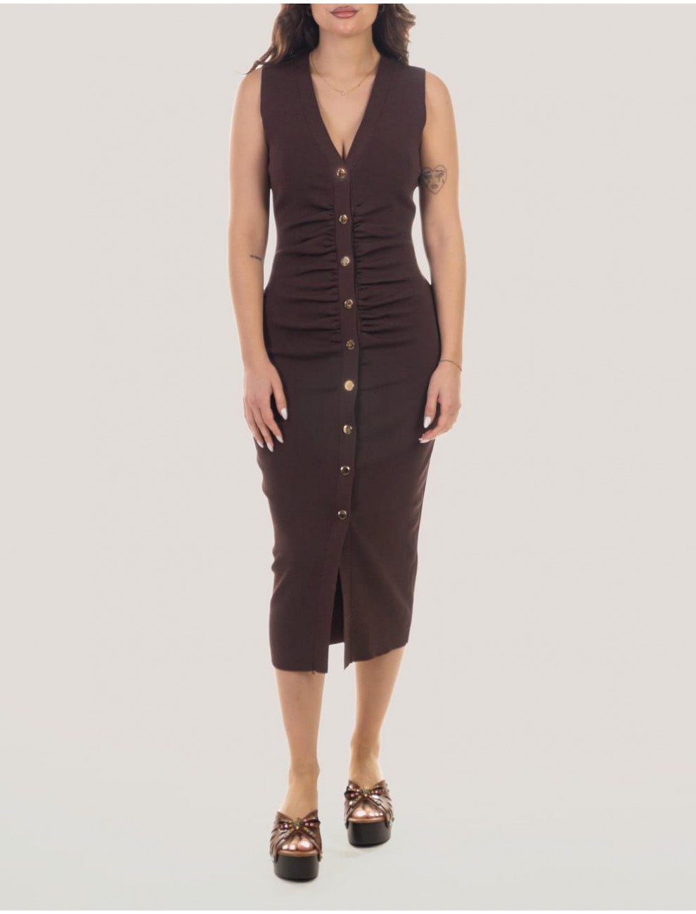 VESTIDO OBVIO TUMAL MARRoN