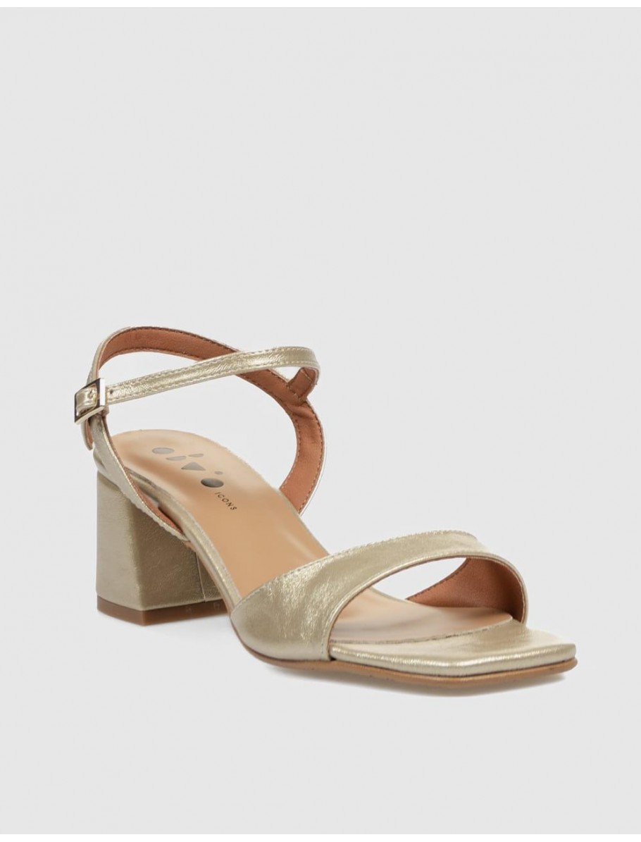 SANDALIA OBVIO SHOES DONIA PLATINO