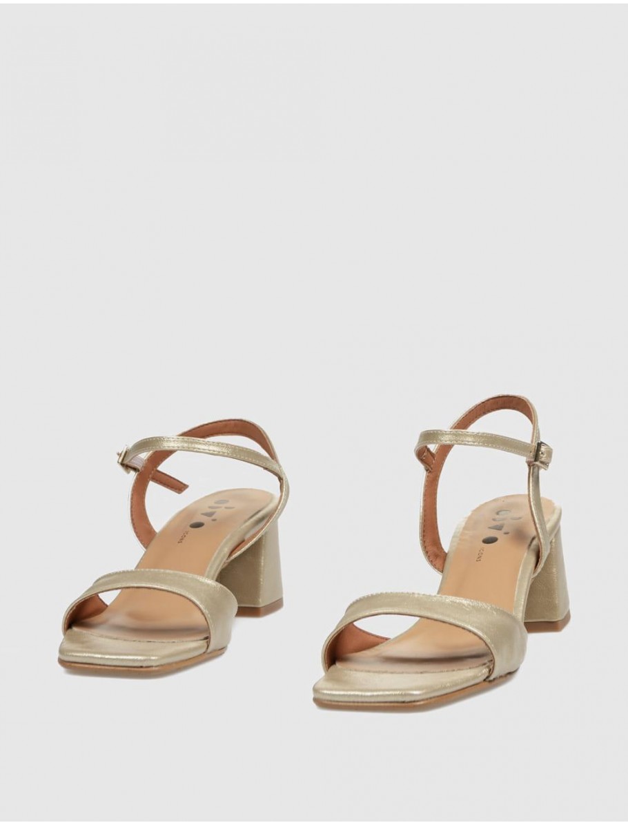 SANDALIA OBVIO SHOES DONIA PLATINO