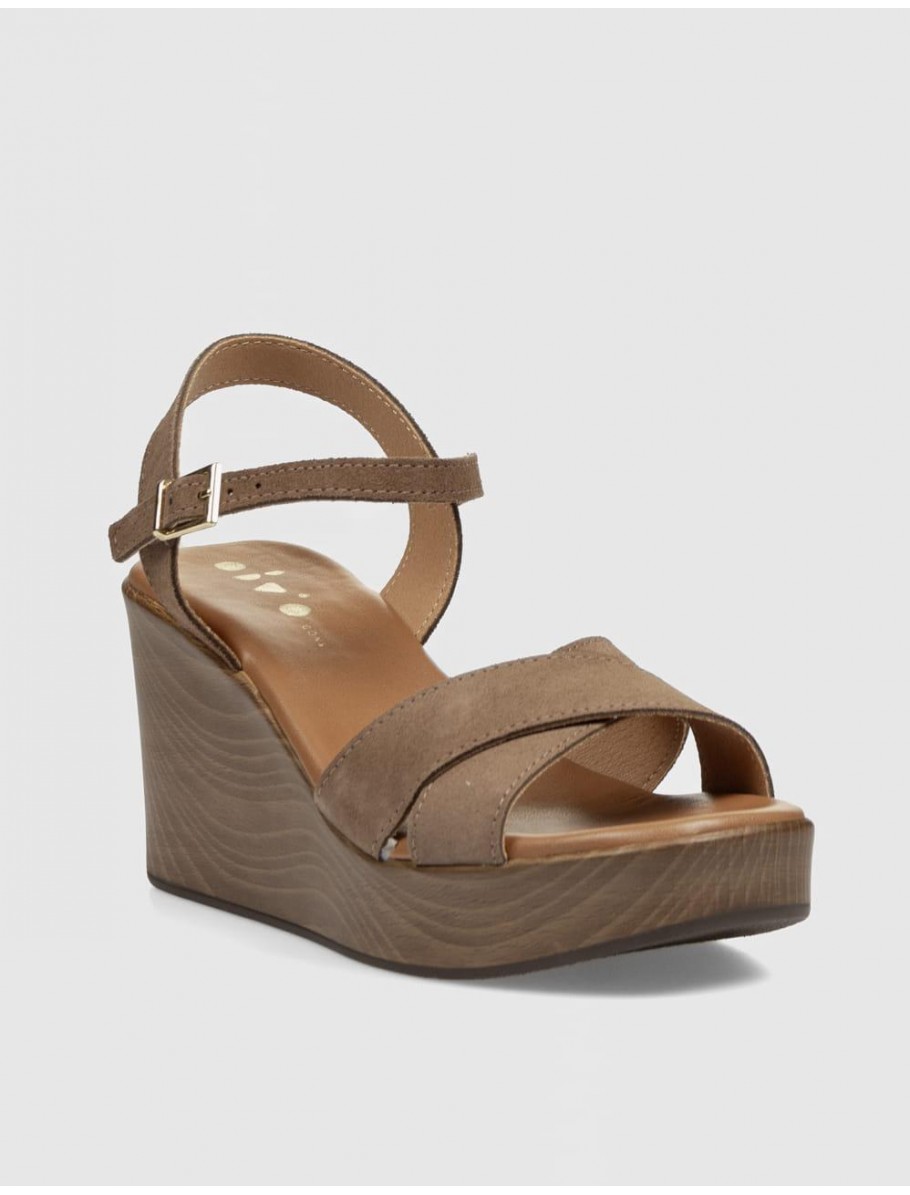 SANDALIA OBVIO SHOES LILIA MARRoN