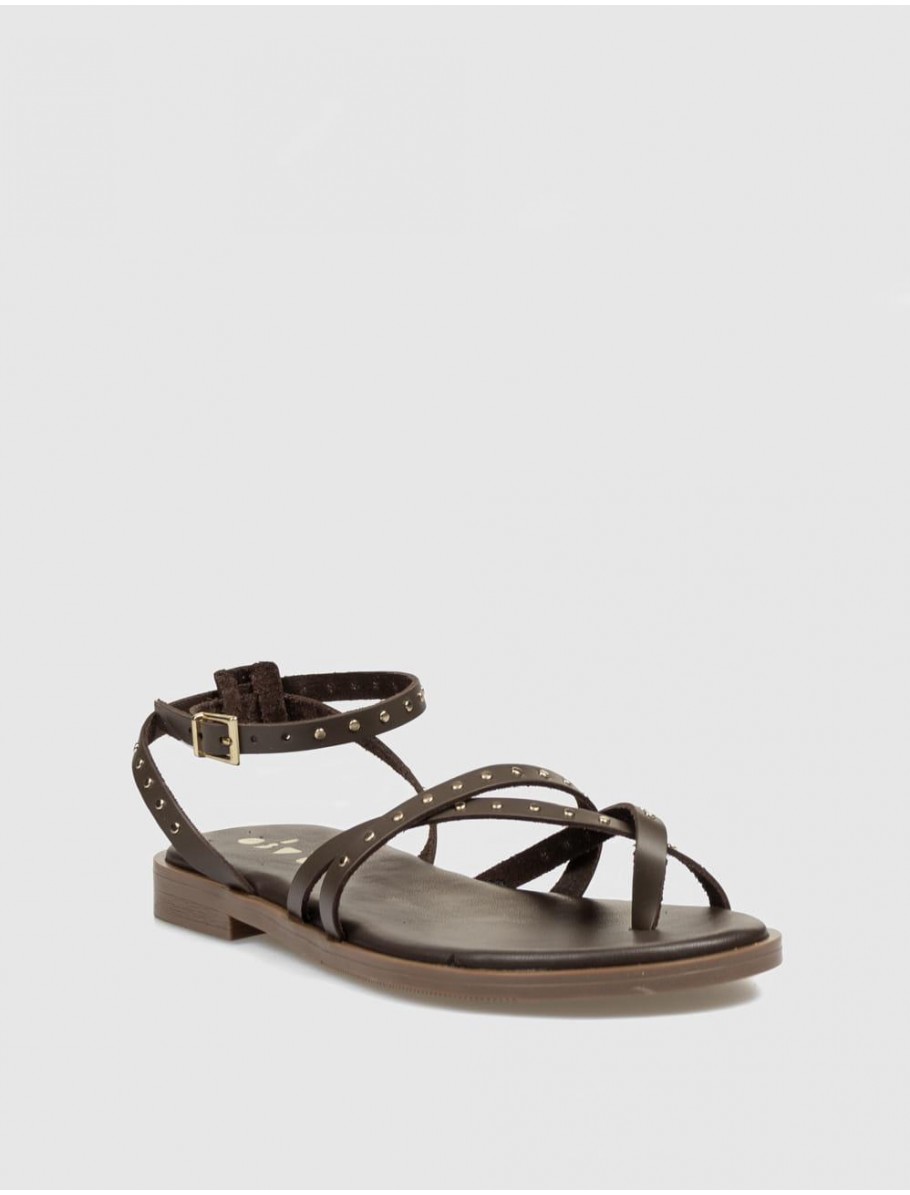 SANDALIA DE DEDO OBVIO SHOES NELIA MARRoN