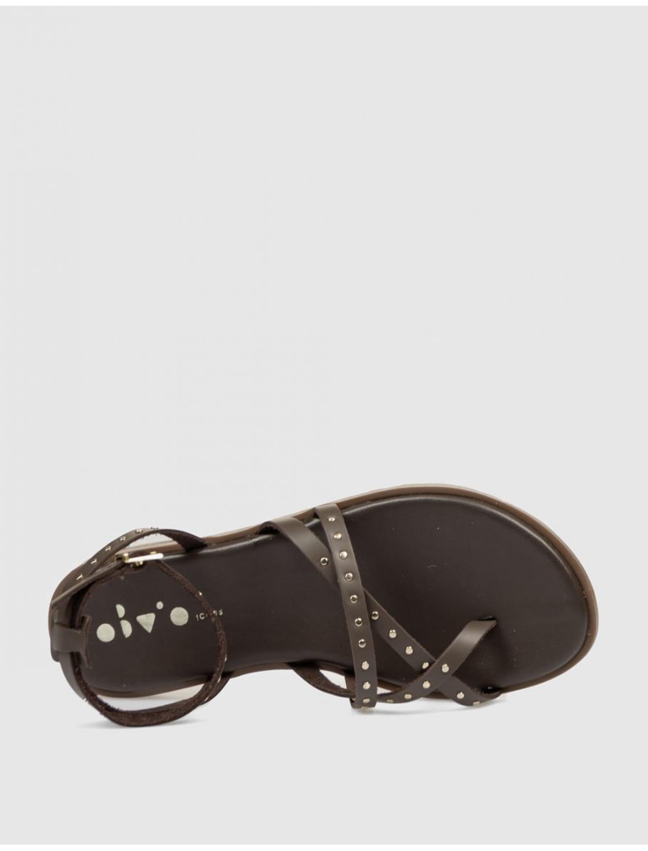SANDALIA DE DEDO OBVIO SHOES NELIA MARRoN