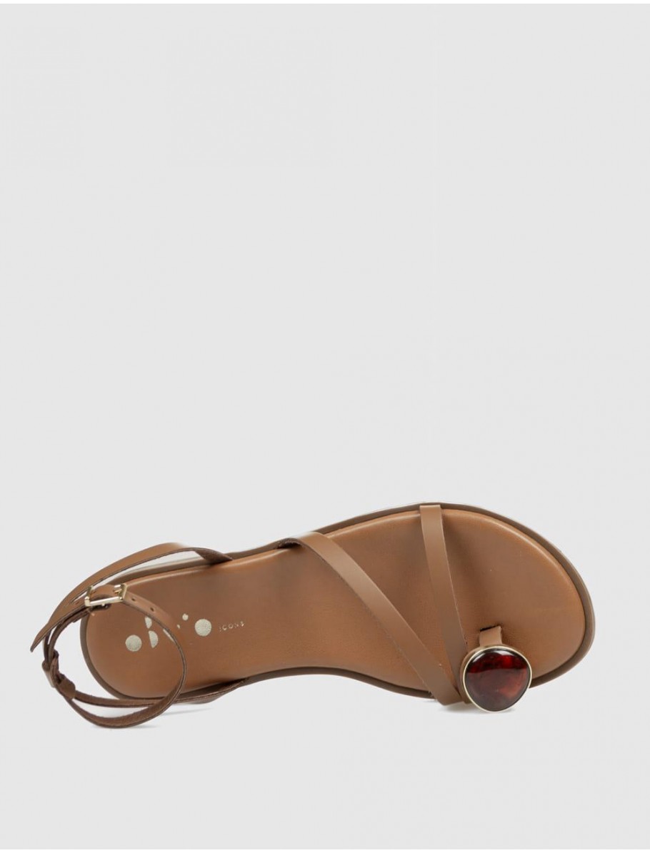SANDALIA DE DEDO OBVIO SHOES PALMIRA CUERO